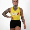 MBN Camiseta de tirantes para mujer - Amarillo