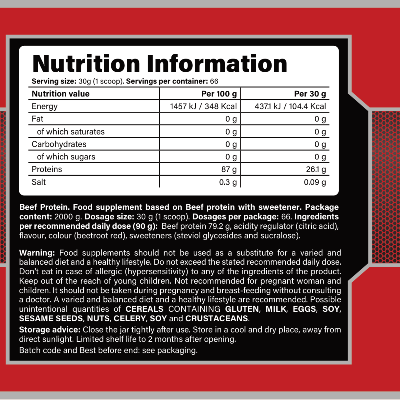 MBN Beef Protein High Dose Beef Protein - høj proteinprocent - muskelrestitution og styrketræning