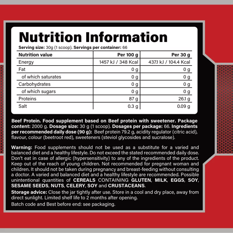 MBN Beef Protein High Dose Rundereiwit – Hoog Eiwitpercentage – Spierherstel & Krachttraining