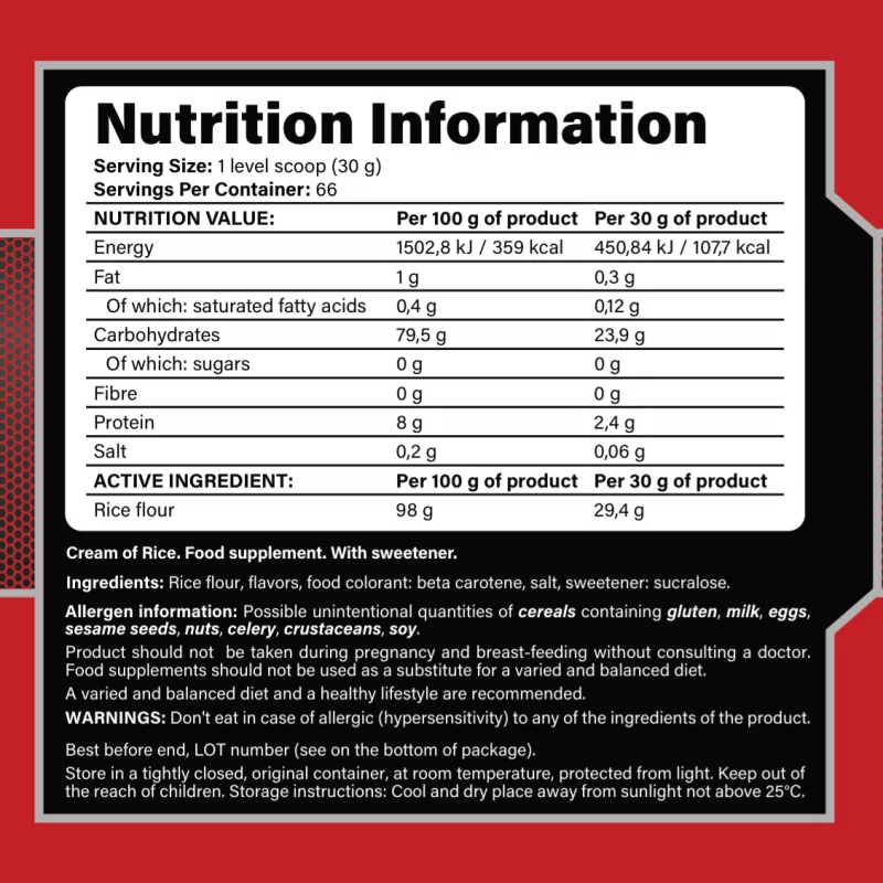 MBN Cream of Rice – Premium Rijstpoeder – Ondersteunt Training, Herstel & Duursport