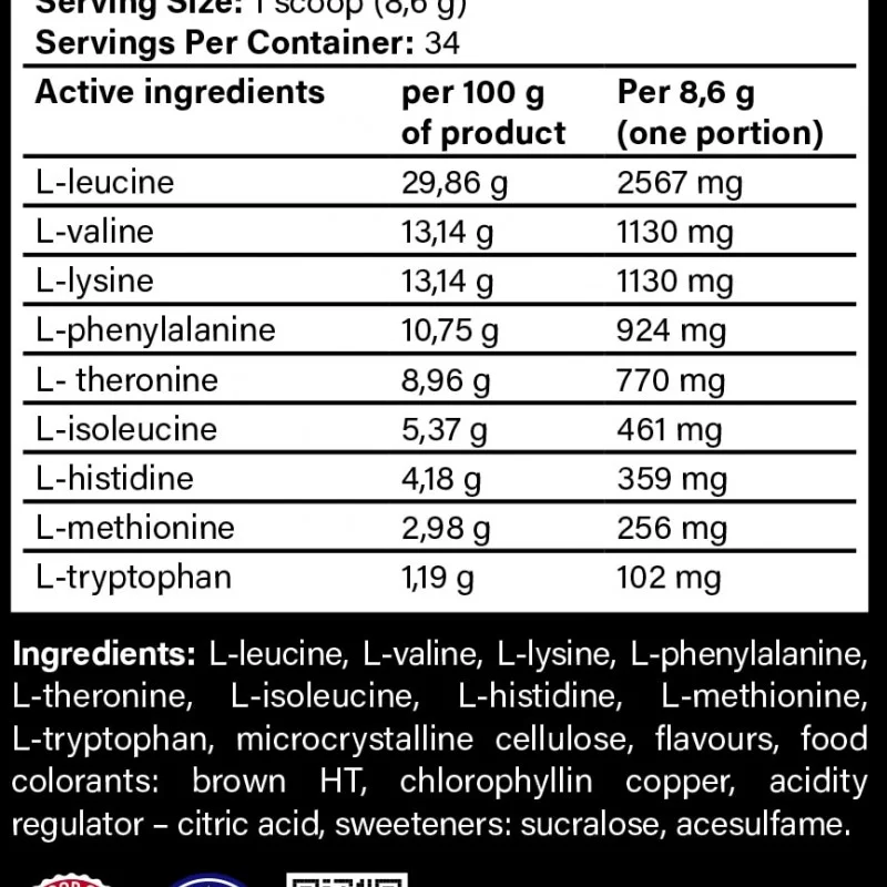 MBN EAA – Essential Amino Acids voor Spierherstel, Energie & Pre/Post-Workout