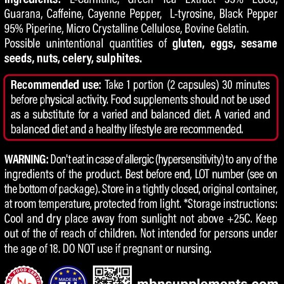 MBN Fat Burner - førsteklasses tilskud til energi, fokus og vægttab