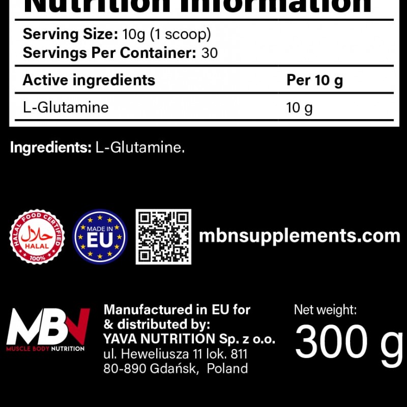 MBN L-Glutamin - førsteklasses aminosyre til restitution, energi og muskelvækst