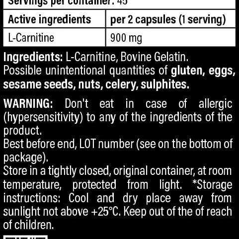 MBN L-Carnitina - Suplemento Premium para el Pre-Entrenamiento y la Recuperación Muscular